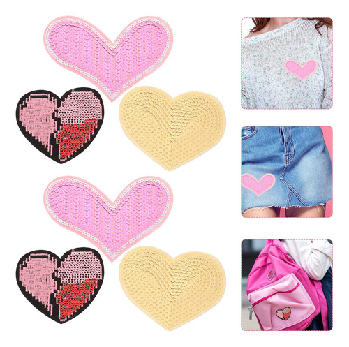 Adhesivo Love Back De Tela Con Forma De Corazón, 15 Unidades