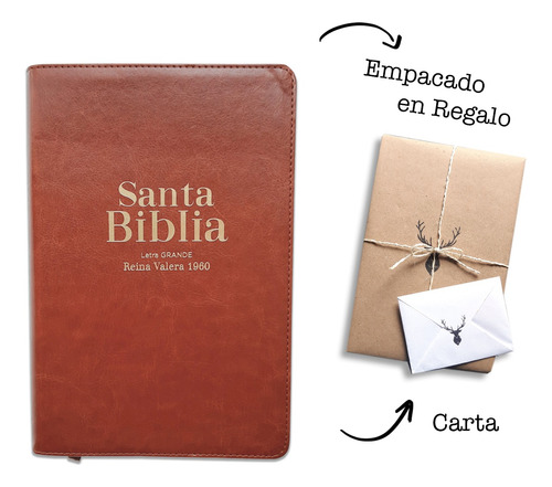 Biblia Rvr1960 Manual Letra Grande Piel Café 12 Puntos