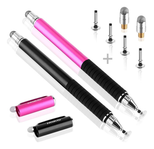 Pen Stylus Meko Universal/precisión 2en1/2pcs/black+pink