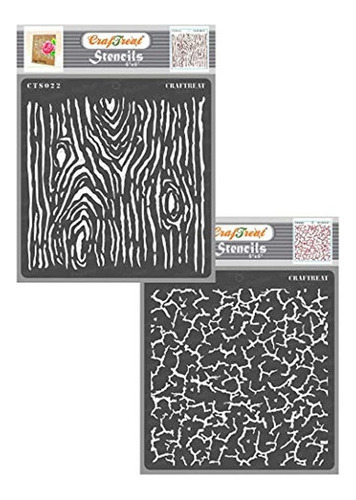 Craftreat Crackle Stencils Para Pintar Sobre Madera, Lienzo,