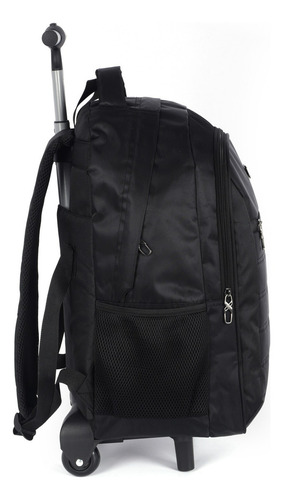 Mochila Executiva Carrinho Laptop Notebook Viagem Polo King Cor Preto Desenho Do Tecido Liso