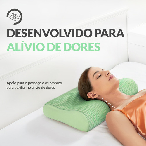 Travesseiro Cervical Espuma Memória Nasa Com Tpe Nuvana Momo Cor Aquamarine