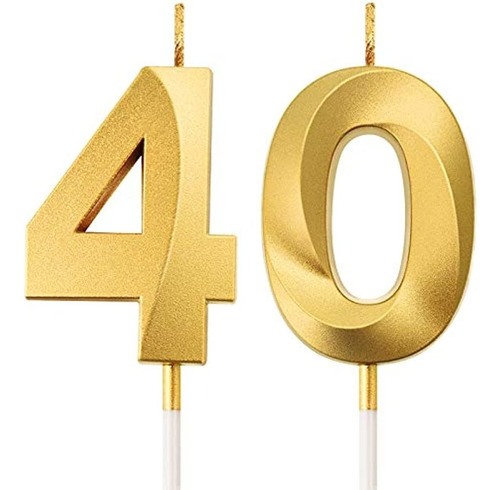 Velas De 40 Cumpleaños, Velas Con Números Para Tarta, Decora