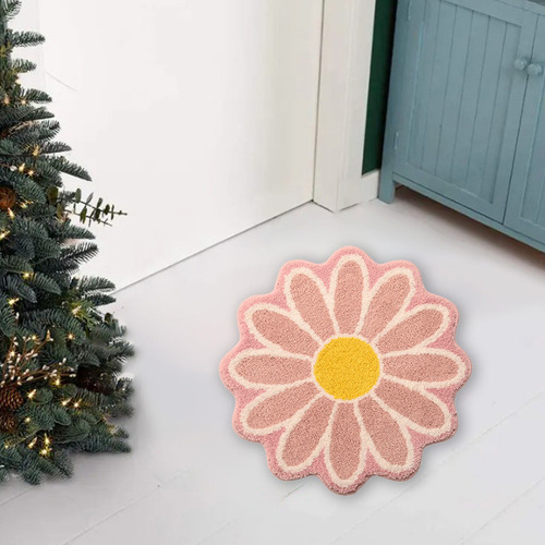 Um Tapete Flocado Em Forma De Margarida, Quarto, Sala De Est