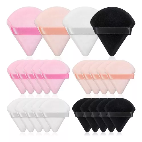 6Pcs Esponja de polvo de maquillaje de triángulo suave de soplos de polvo,  Rosa