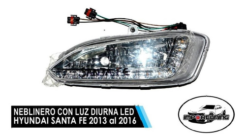 Neblinero Hyundai Santa Fe 2013 + Drl  Luz Diurna
