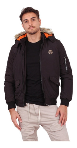 Campera Bomber Con Peluche En Capucha Art 6102