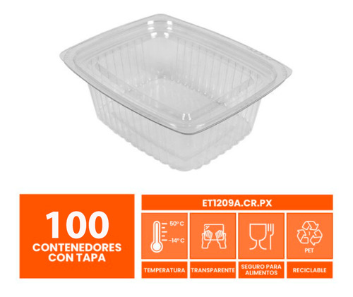 Contenedor Para Alimentos Pet 15x12.6x5.4cm 100 Color Blanco WOW ET1209A.CR.PX