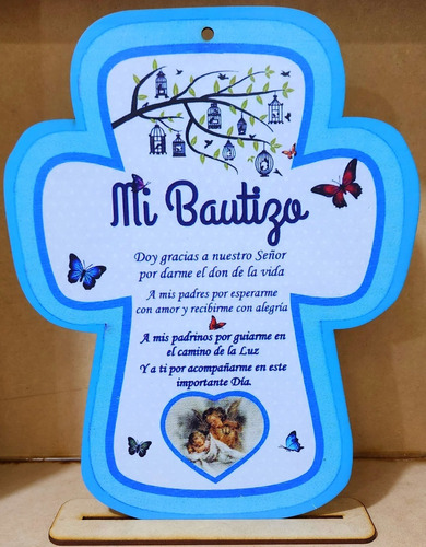 12 Cruz Bautizo Niño Azul Centro De Mesa Bautizo Babyshower