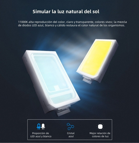 Luz para Pecera USB 20-40cm, Lámpara Para Acuario de Luz Blanca de Espectro Completo, Soporte Ajustable, para Acuarios Pequeños, Alta Luminosidad Natural