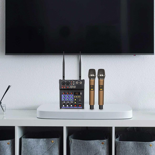Consola Mezcladora De Audio De 4 Canales Micrófonos De 2