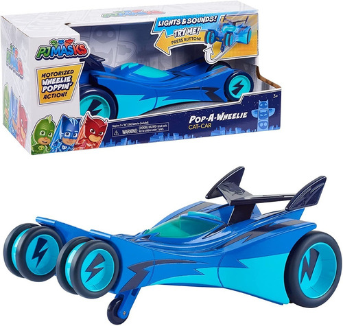 Pj Masks Pop-a-wheelie Cat-car, Pj Masks Vehículo Con Luces