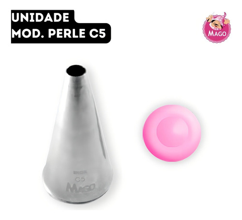 Bico De Confeitar Perle Mod. C5 Inox Grande Mago Bolo Torta