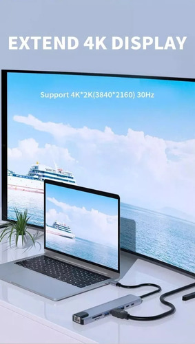 Adaptador Hub Usb Genérica 8 En 1 Para Mac Y Pc