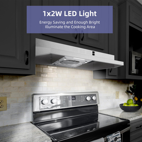 Campana Extractora Convertible De Acero Inoxidable Luz Led