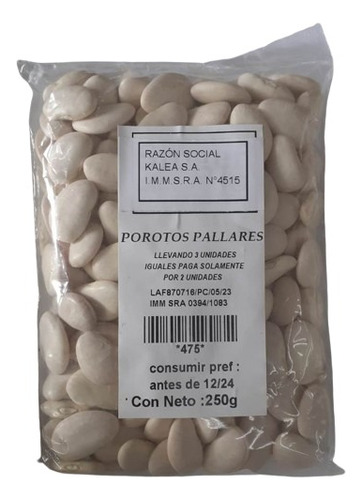 Porotos Pallares 250g. Compre 3 Pague 2.