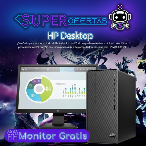 Computador Cpu Hp I3 + 8gb Ram + 1tb + 128ssd + Monitor Hp