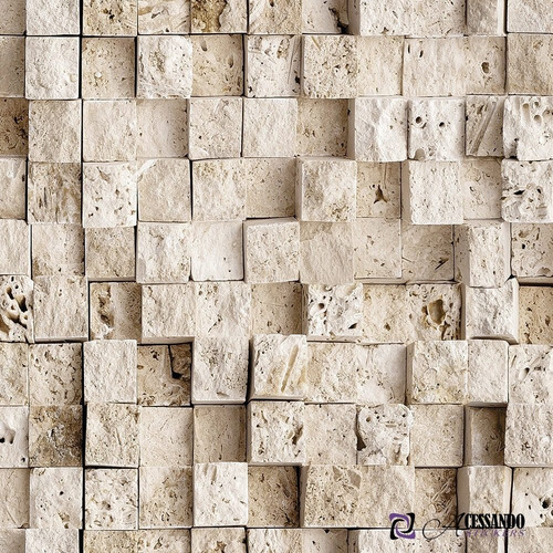 Papel De Parede Vinílico Lavável Canjiquinha Pedra Tijolo 40