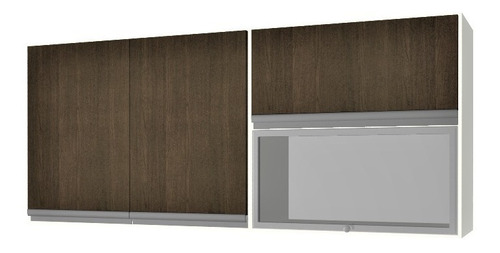 Alacena 140 X 60 X 30 Mueble Cocina Wengue Vidrio Rebatible