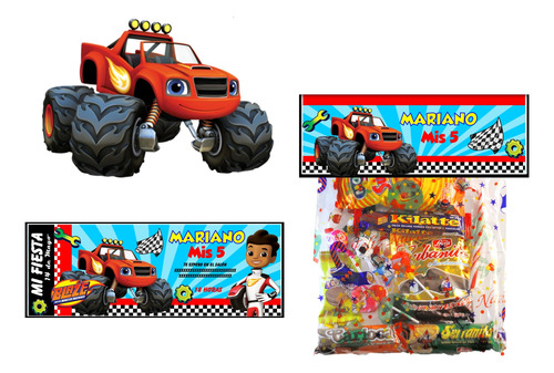 Kit Imprimible Blaze And Monsters Machines Candy Bar 2x1