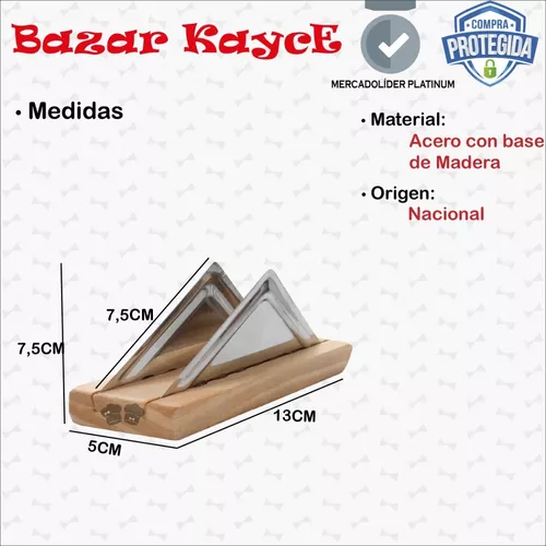 Servilletero Mesa Madera Triangular Gastronomico Pack X6