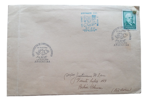 Matasello Islas Malvinas 1964 Hist. Postal Polar L. Vernet