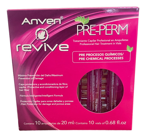 Ampolleta Capilar Revive Pre-perm Anven Proceso Quimico 10pz