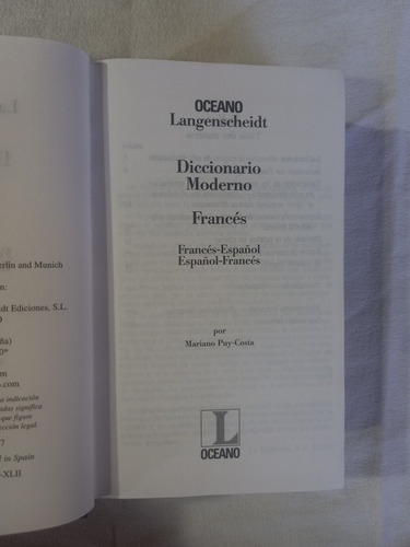 Diccionario Moderno Frances Español Langenscheidt Oceano