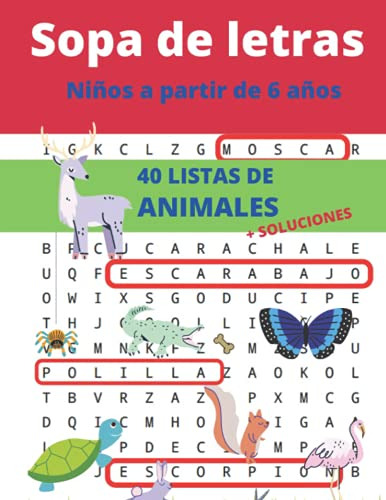 Sopa De Letras Niños A Partir De 6 Años 40 Listas De Animale