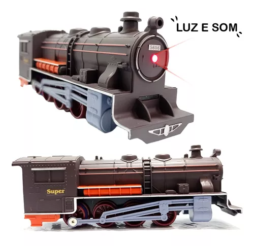 FERRORAMA TREM ELETRICO MAQUINA LOCOMOTIVA COM TRILHOS E VAGOES GRANDE  12,5X17,5CM 20PÇS CLASSIC TRAIN : : Brinquedos e Jogos