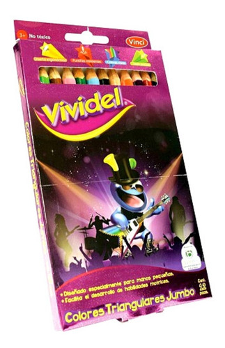 Colores Vividel Jumbo Triangular C/12 Precio Mayoreo $78.29