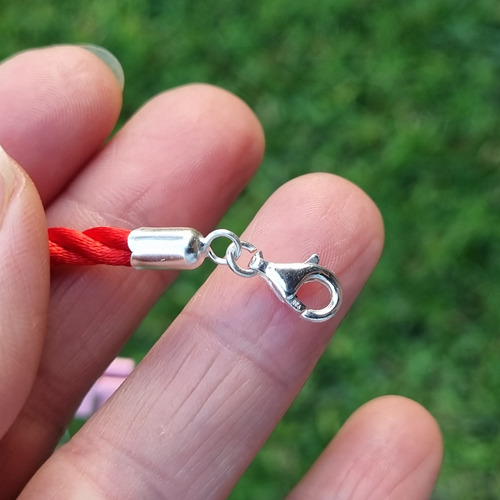 Imagen 5 de 10 de Pulsera Plata Hilo Seda Rojo Con Marinero