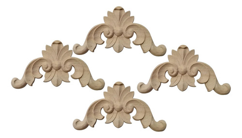 2 X 4 Apliques De Madera Y Marco De Incrustaciones