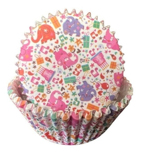 X100 Capsula Hornear Capsulas Cupcakes Elefante/torta 7,5cm