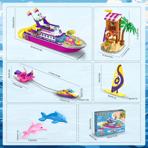 Set De Construcción Hogokids, Barco De Crucero Flotante Con