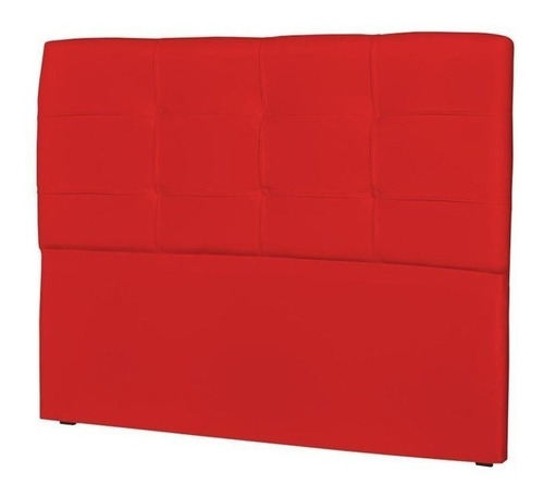  Cabeceira de cama box JS Móveis London casal 140cm x 106cm Couro sintético vermelha