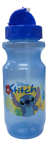 Copo De 580ml Com Bico Retratil Silicone Babygo Stitch Azul