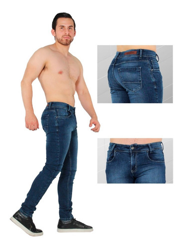 Jeans Hombre Pantalón Mezclilla Strech Moda Slim Fit 003