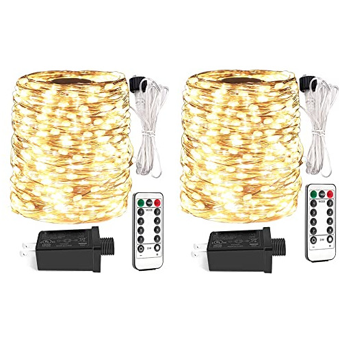 100ft Plug In Fairy Lights Warm White 300 Leds Indoor C...