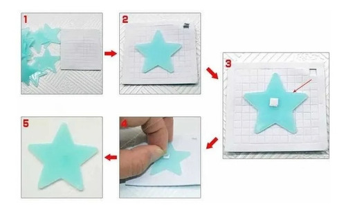 Imagen 8 de 9 de Estrellas Brillan Flourescente En La Oscuridad Translúcidas