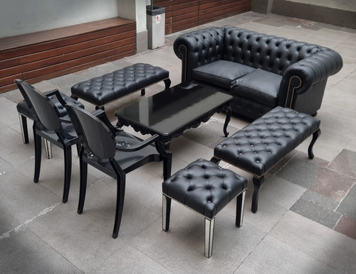 Alquiler Sillones Chesterfield Blanco O Negro - Muebles Led 