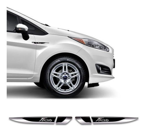 Imagem 1 de 4 de Emblema Resinado New Fiesta Hatch/sedan Aplique Lateral Par