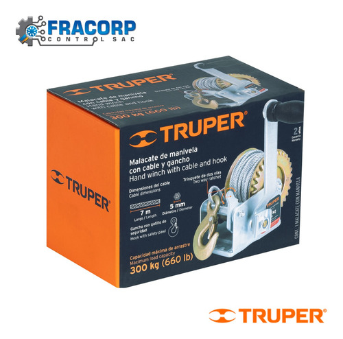 Templadora Malacate De Manivela Con Cable 300 Kg 14719