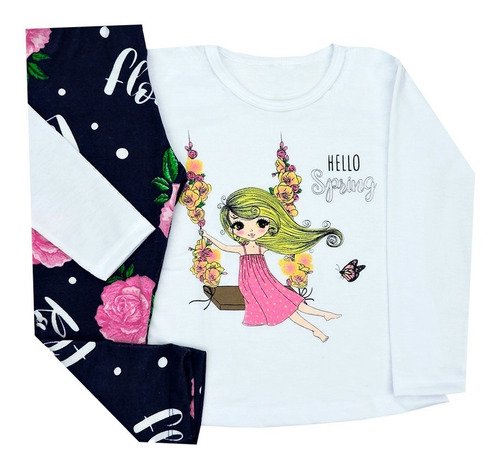2 Conjunto Infantil Inverno Menina Roupa Frio Meia Estação