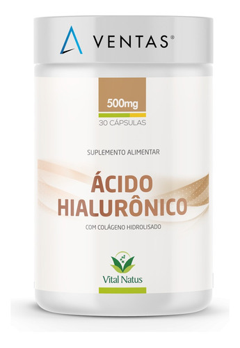 Ácido Hialurônico + Colágeno Hidrolisado E Vitaminas 500mg 