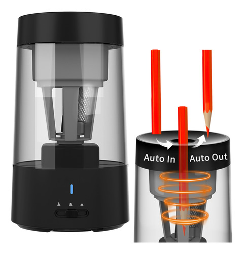 Sacapuntas Eléctrico Portátil Para Lápices De 6-8 Mm, Rápido