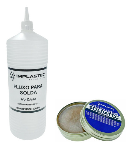 Fluxo De Solda Clean 1 Litro + Pasta De Solda Soldatec 50g