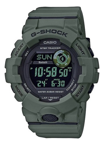 Reloj De Pulsera Casio G-shock Gshock, Digital, Para Hombre, Con Correa De Resina Color Verde, Dial Negro, Luz Ámbar Y Hebilla Simple