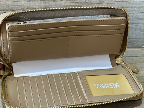 Michael Kors Carteira Bege Com Ziper- Couro - Imp