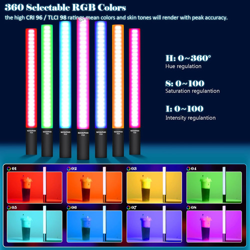 Kit Led Rgb 20w 4400mah 2500-8500k 40 Efectos